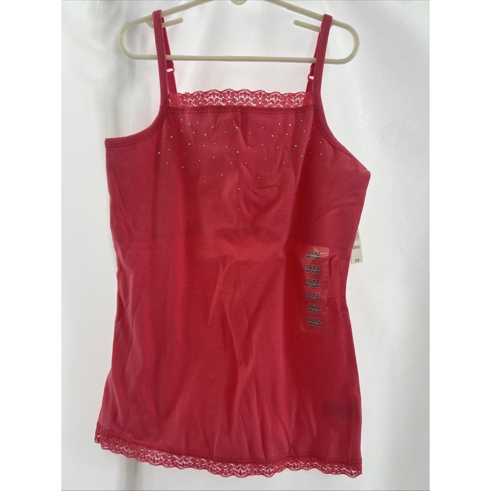 The Original‎ Arizona Jean Co 10/12 Youth Hot Pink Tank Lace Sequin NEW